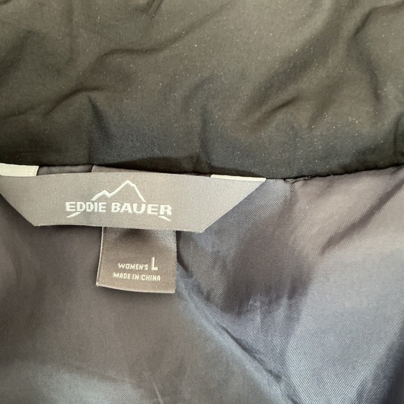 Eddie Bauer Quilted Jacket Snap Pockets Lightweight Coat Black Size M - Picture 9 of 12